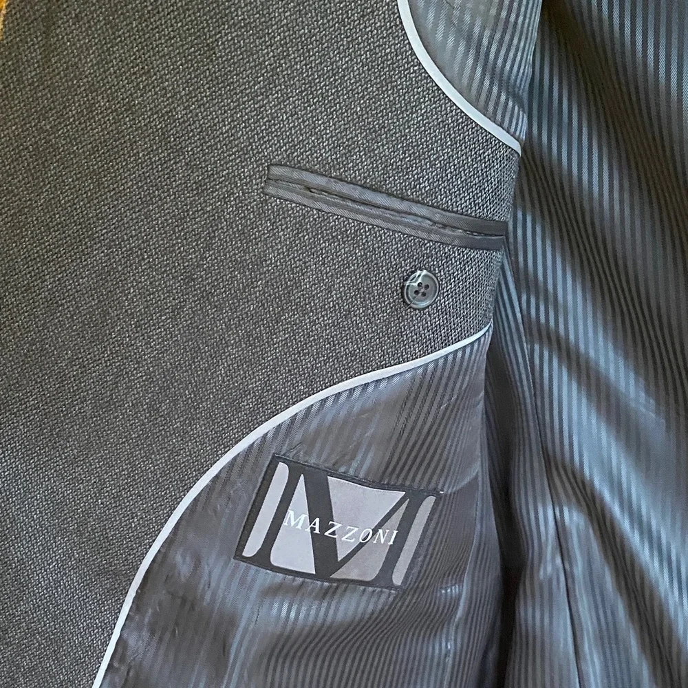 Mazzoni Men’s 46R Gray Herringbone Sport Coat Blazer NWT Jacket 46 Regular